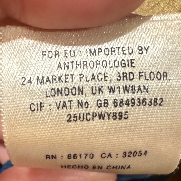 Anthropologie Floret Blue and Tan Embroidered Peruvian Dress - Picture 7 of 7